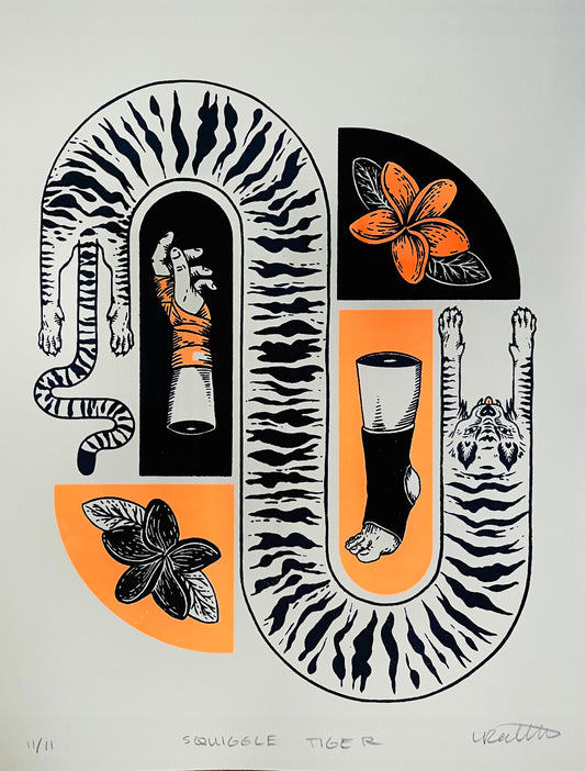 Squiggle Tiger Art Print